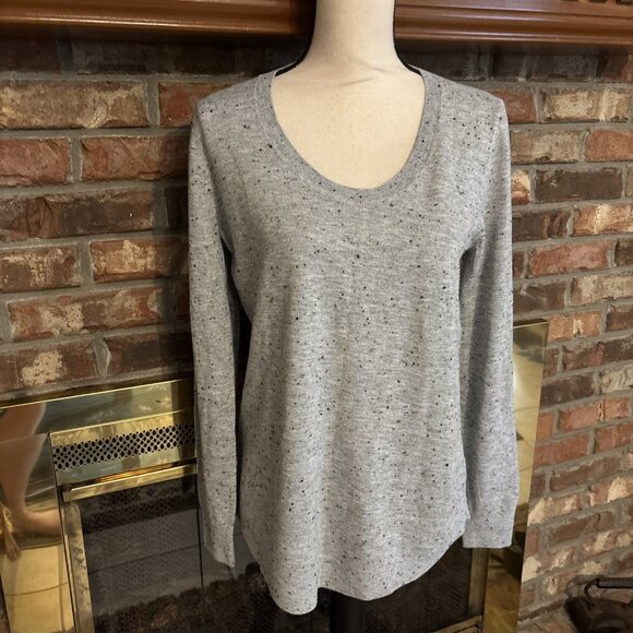 Loft Gray Speckled Long Sleeve Sweater Size Medium NWT - Picture 1 of 9